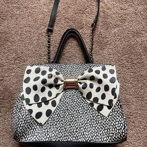 Betsy Johnson Black and White Bow Purse